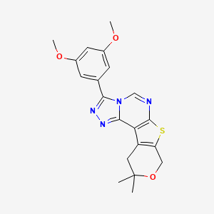 5-(3,5-dimethoxyphenyl)-14,14-dimethyl-13-oxa-10-thia-3,4,6,8-tetrazatetracyclo[7.7.0.02,6.011,16]hexadeca-1(9),2,4,7,11(16)-pentaene