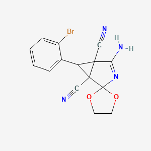 4-Amino-6-(2-bromophenyl)-3-azaspiro[bicyclo[3.1.0]hexane-2,2'-[1,3]dioxolan]-3-ene-1,5-dicarbonitrile