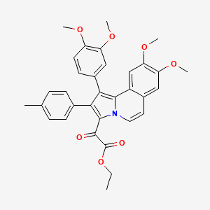 molecular formula C33H31NO7 B11486296 Ethyl [1-(3,4-dimethoxyphenyl)-8,9-dimethoxy-2-(4-methylphenyl)pyrrolo[2,1-a]isoquinolin-3-yl](oxo)acetate 