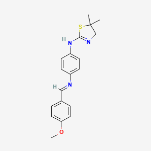 molecular formula C19H21N3OS B11486341 N-(5,5-dimethyl-4,5-dihydro-1,3-thiazol-2-yl)-N'-(4-methoxybenzylidene)benzene-1,4-diamine 