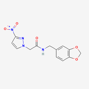 N-(1,3-benzodioxol-5-ylmethyl)-2-(3-nitro-1H-pyrazol-1-yl)acetamide