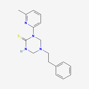 molecular formula C17H20N4S B11486388 1-(6-Methylpyridin-2-yl)-5-(2-phenylethyl)-1,3,5-triazinane-2-thione 