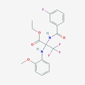 Ethyl 2-(o-anisidino)-3,3,3-trifluoro-2-(3-fluorobenzamido)propionate