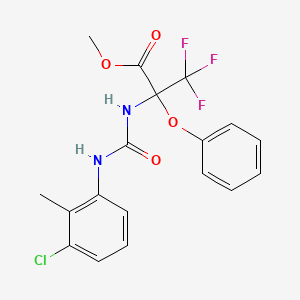 molecular formula C18H16ClF3N2O4 B11486410 methyl N-[(3-chloro-2-methylphenyl)carbamoyl]-3,3,3-trifluoro-2-phenoxyalaninate 