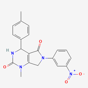 1-methyl-4-(4-methylphenyl)-6-(3-nitrophenyl)-3,4,6,7-tetrahydro-1H-pyrrolo[3,4-d]pyrimidine-2,5-dione