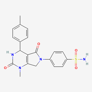 molecular formula C20H20N4O4S B11486419 4-[1-methyl-4-(4-methylphenyl)-2,5-dioxo-1,2,3,4,5,7-hexahydro-6H-pyrrolo[3,4-d]pyrimidin-6-yl]benzenesulfonamide 