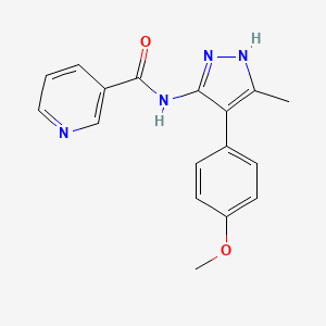 molecular formula C17H16N4O2 B11486426 N-[4-(4-methoxyphenyl)-3-methyl-1H-pyrazol-5-yl]pyridine-3-carboxamide 