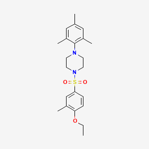 molecular formula C22H30N2O3S B11486431 1-[(4-Ethoxy-3-methylphenyl)sulfonyl]-4-mesitylpiperazine 