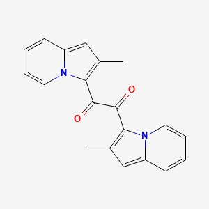 molecular formula C20H16N2O2 B11486438 1,2-Bis(2-methylindolizin-3-yl)ethane-1,2-dione 