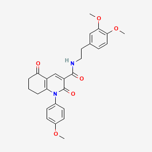 molecular formula C27H28N2O6 B11486454 N-[2-(3,4-dimethoxyphenyl)ethyl]-1-(4-methoxyphenyl)-2,5-dioxo-1,2,5,6,7,8-hexahydroquinoline-3-carboxamide 