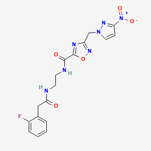 N-(2-{[(2-fluorophenyl)acetyl]amino}ethyl)-3-[(3-nitro-1H-pyrazol-1-yl)methyl]-1,2,4-oxadiazole-5-carboxamide