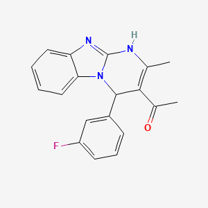 1-[4-(3-Fluorophenyl)-2-methyl-1,4-dihydropyrimido[1,2-a]benzimidazol-3-yl]ethanone