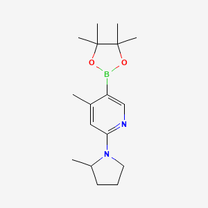 4-Methyl-2-(2-methylpyrrolidin-1-yl)-5-(4,4,5,5-tetramethyl-[1,3,2]dioxaborolan-2-yl)pyridine