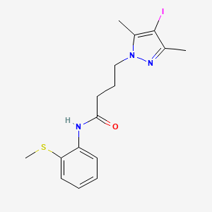 4-(4-iodo-3,5-dimethyl-1H-pyrazol-1-yl)-N-[2-(methylsulfanyl)phenyl]butanamide