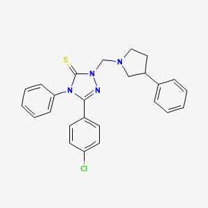 5-(4-chlorophenyl)-4-phenyl-2-[(3-phenylpyrrolidin-1-yl)methyl]-2,4-dihydro-3H-1,2,4-triazole-3-thione