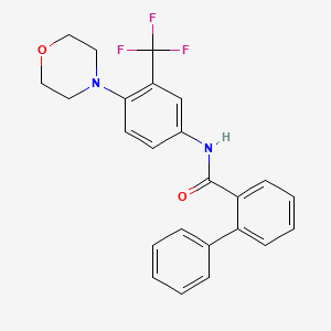 molecular formula C24H21F3N2O2 B11486539 N-[4-(morpholin-4-yl)-3-(trifluoromethyl)phenyl]biphenyl-2-carboxamide 