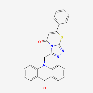 10-[(5-oxo-7-phenyl-5H-[1,2,4]triazolo[3,4-b][1,3]thiazin-3-yl)methyl]acridin-9(10H)-one