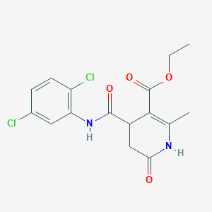 molecular formula C16H16Cl2N2O4 B11486549 Ethyl 4-[(2,5-dichlorophenyl)carbamoyl]-2-methyl-6-oxo-1,4,5,6-tetrahydropyridine-3-carboxylate 