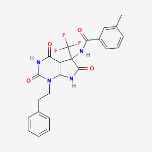 N-[4-hydroxy-2,6-dioxo-1-(2-phenylethyl)-5-(trifluoromethyl)-2,5,6,7-tetrahydro-1H-pyrrolo[2,3-d]pyrimidin-5-yl]-3-methylbenzamide