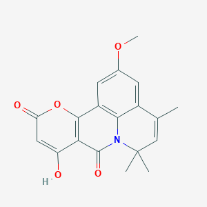 6H,8H,11H-Benzo[ij]pyrano[2,3-b]quinolizine-8,11-dione, 9-hydroxy-2-methoxy-4,6,6-trimethyl-