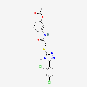 3-[({[5-(2,4-dichlorophenyl)-4-methyl-4H-1,2,4-triazol-3-yl]sulfanyl}acetyl)amino]phenyl acetate