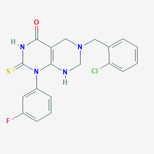 6-(2-chlorobenzyl)-1-(3-fluorophenyl)-2-sulfanyl-5,6,7,8-tetrahydropyrimido[4,5-d]pyrimidin-4(1H)-one