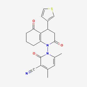 1-[2,5-dioxo-4-(thiophen-3-yl)-3,4,5,6,7,8-hexahydroquinolin-1(2H)-yl]-4,6-dimethyl-2-oxo-1,2-dihydropyridine-3-carbonitrile