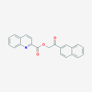 molecular formula C22H15NO3 B11486650 2-(Naphthalen-2-yl)-2-oxoethyl quinoline-2-carboxylate 