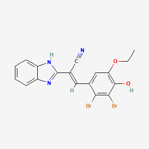 (2E)-2-(1H-benzimidazol-2-yl)-3-(2,3-dibromo-5-ethoxy-4-hydroxyphenyl)prop-2-enenitrile