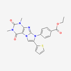 ethyl 4-[1,3-dimethyl-2,4-dioxo-7-(thiophen-2-yl)-1,2,3,4-tetrahydro-8H-imidazo[2,1-f]purin-8-yl]benzoate