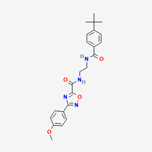 molecular formula C23H26N4O4 B11486668 N-(2-{[(4-tert-butylphenyl)carbonyl]amino}ethyl)-3-(4-methoxyphenyl)-1,2,4-oxadiazole-5-carboxamide 