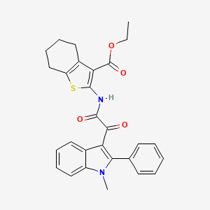 ethyl 2-{[(1-methyl-2-phenyl-1H-indol-3-yl)(oxo)acetyl]amino}-4,5,6,7-tetrahydro-1-benzothiophene-3-carboxylate