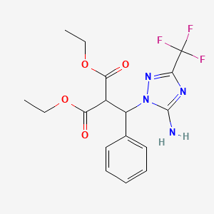 diethyl {[5-amino-3-(trifluoromethyl)-1H-1,2,4-triazol-1-yl](phenyl)methyl}propanedioate