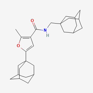 molecular formula C27H37NO2 B11486763 5-(1-adamantyl)-N-(1-adamantylmethyl)-2-methyl-3-furamide 