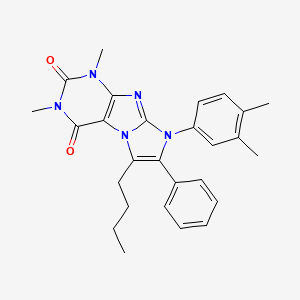 6-butyl-8-(3,4-dimethylphenyl)-1,3-dimethyl-7-phenyl-1H-imidazo[2,1-f]purine-2,4(3H,8H)-dione