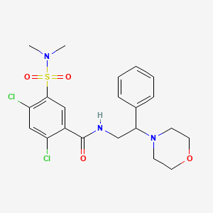 molecular formula C21H25Cl2N3O4S B11486782 2,4-dichloro-5-(dimethylsulfamoyl)-N-[2-(morpholin-4-yl)-2-phenylethyl]benzamide 