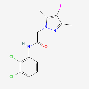 molecular formula C13H12Cl2IN3O B11486822 N-(2,3-dichlorophenyl)-2-(4-iodo-3,5-dimethyl-1H-pyrazol-1-yl)acetamide 