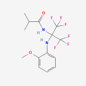 N-{1,1,1,3,3,3-hexafluoro-2-[(2-methoxyphenyl)amino]propan-2-yl}-2-methylpropanamide