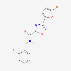 3-(5-bromofuran-2-yl)-N-[(2-fluorophenyl)methyl]-1,2,4-oxadiazole-5-carboxamide