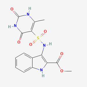 molecular formula C15H14N4O6S B11486843 methyl 3-{[(6-methyl-2,4-dioxo-1,2,3,4-tetrahydropyrimidin-5-yl)sulfonyl]amino}-1H-indole-2-carboxylate 