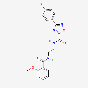 molecular formula C19H17FN4O4 B11486844 3-(4-fluorophenyl)-N-(2-{[(2-methoxyphenyl)carbonyl]amino}ethyl)-1,2,4-oxadiazole-5-carboxamide 