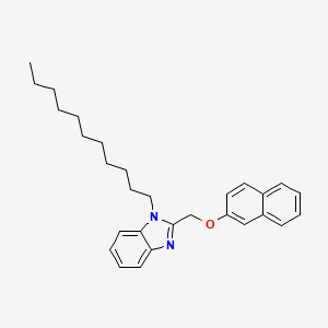 molecular formula C29H36N2O B11486845 2-[(naphthalen-2-yloxy)methyl]-1-undecyl-1H-benzimidazole 