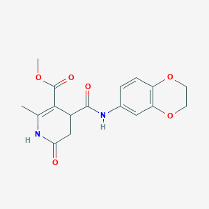 Methyl 4-(2,3-dihydro-1,4-benzodioxin-6-ylcarbamoyl)-2-methyl-6-oxo-1,4,5,6-tetrahydropyridine-3-carboxylate