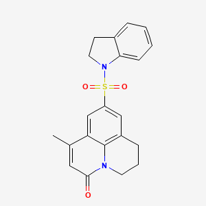 molecular formula C21H20N2O3S B11486880 9-(2,3-dihydro-1H-indol-1-ylsulfonyl)-7-methyl-2,3-dihydro-1H,5H-pyrido[3,2,1-ij]quinolin-5-one 