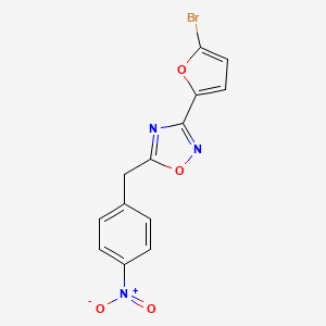 molecular formula C13H8BrN3O4 B11486885 3-(5-Bromo-2-furyl)-5-(4-nitrobenzyl)-1,2,4-oxadiazole 