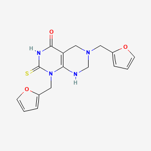 1,6-bis(furan-2-ylmethyl)-2-thioxo-2,3,5,6,7,8-hexahydropyrimido[4,5-d]pyrimidin-4(1H)-one