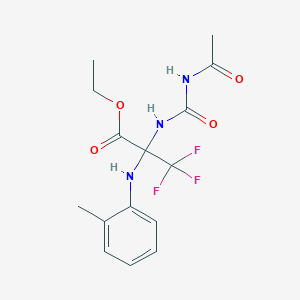 Ethyl 2-(3-acetylureido)-3,3,3-trifluoro-2-(O-toluidino)propionate