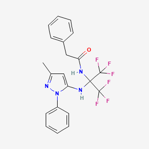 N-{1,1,1,3,3,3-hexafluoro-2-[(3-methyl-1-phenyl-1H-pyrazol-5-yl)amino]propan-2-yl}-2-phenylacetamide