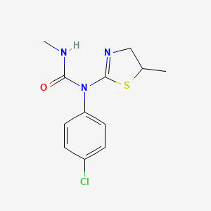 molecular formula C12H14ClN3OS B11486900 1-(4-Chlorophenyl)-3-methyl-1-(5-methyl-4,5-dihydro-1,3-thiazol-2-yl)urea 