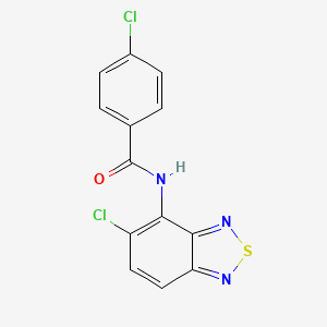 molecular formula C13H7Cl2N3OS B11486910 4-chloro-N-(5-chloro-2,1,3-benzothiadiazol-4-yl)benzamide 